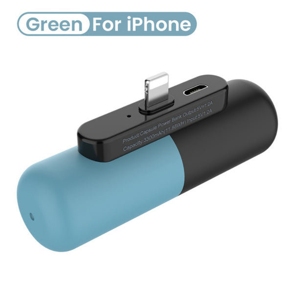 1200mAh Kapsel Mini Powerbank für iPhone Samsung Xiaomi etc...