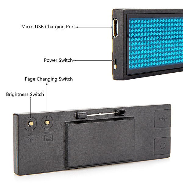 Bluetooth Led- Schild - Bedienbar über APP Schriftfarbe Rot
