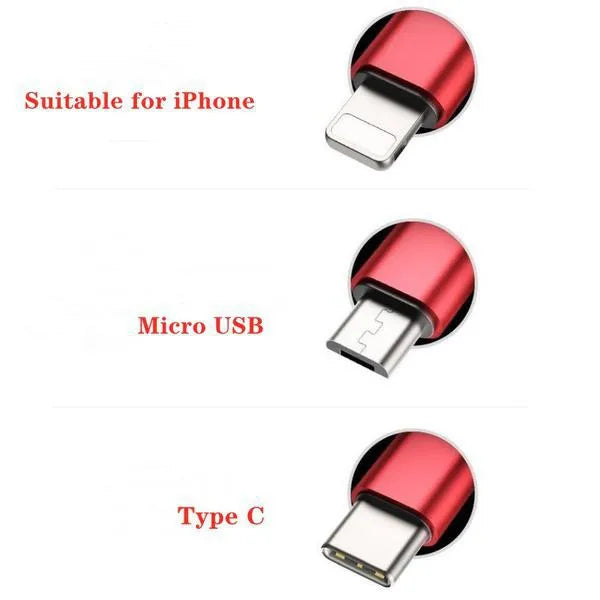 3 in 1 5A Schnelllade & Datenkabel für iPhone/Type-C/MicroUSB 2m Grün