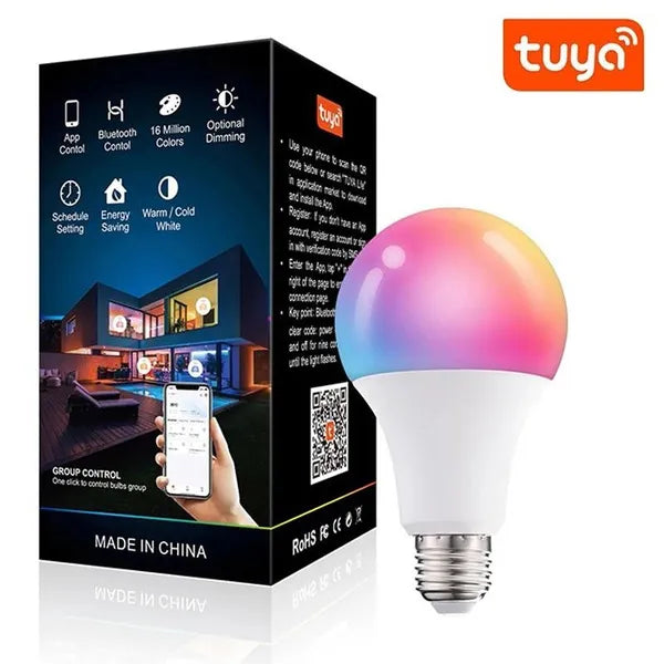 E27 Bluetooth Smart Bulb RGB + WW + CW Intelligente Glühbirnen per Tuya APP