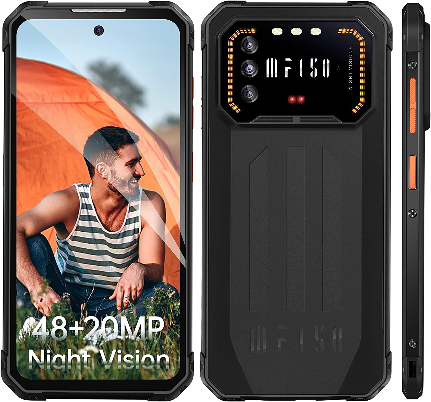 F150 Air 1 Pro Outdoor Smartphone, 6.5" FHD+, 6GB + 128GB Outdoor Handy