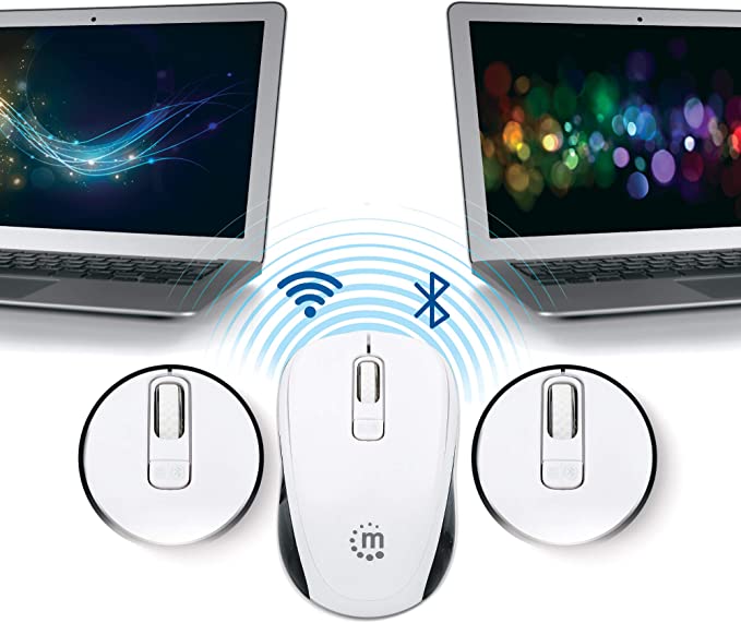 MANHATTAN Dual-Mode Maus Bluetooth und 2,4GHz USB weiß