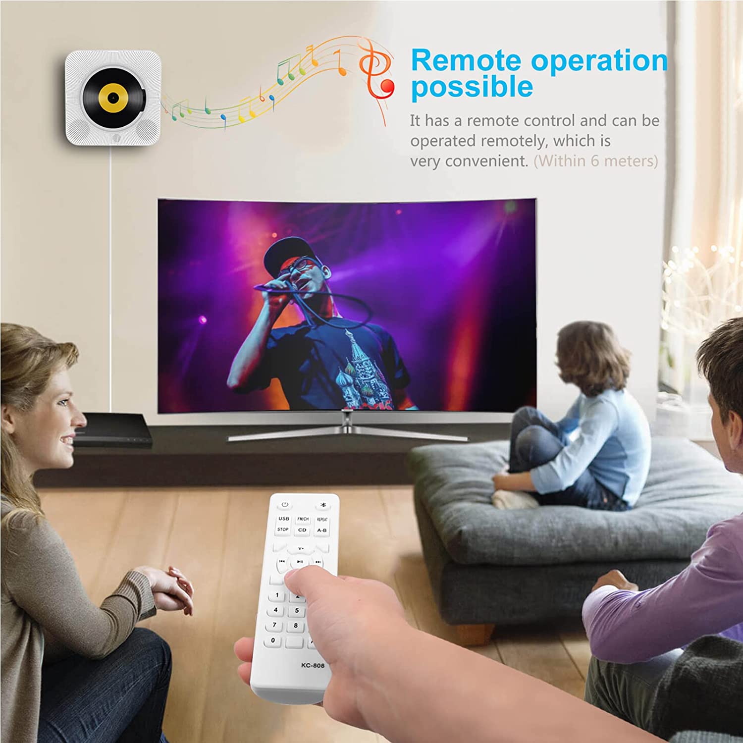 Tragbarer Wandmontage Bluetooth CD Player