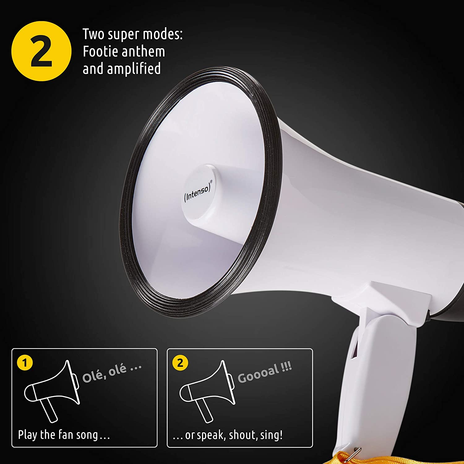 Intenso Fan-Megaphone inkl. Batterien, 14 X 22,5 X 13