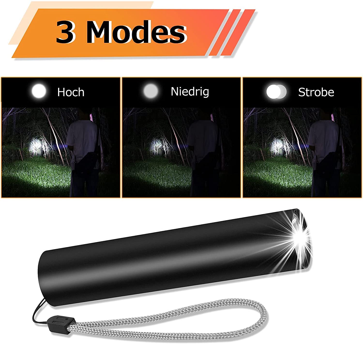 Mini LED Taschenlampe Superhelle LED Taschenlampen mit 3 Modi