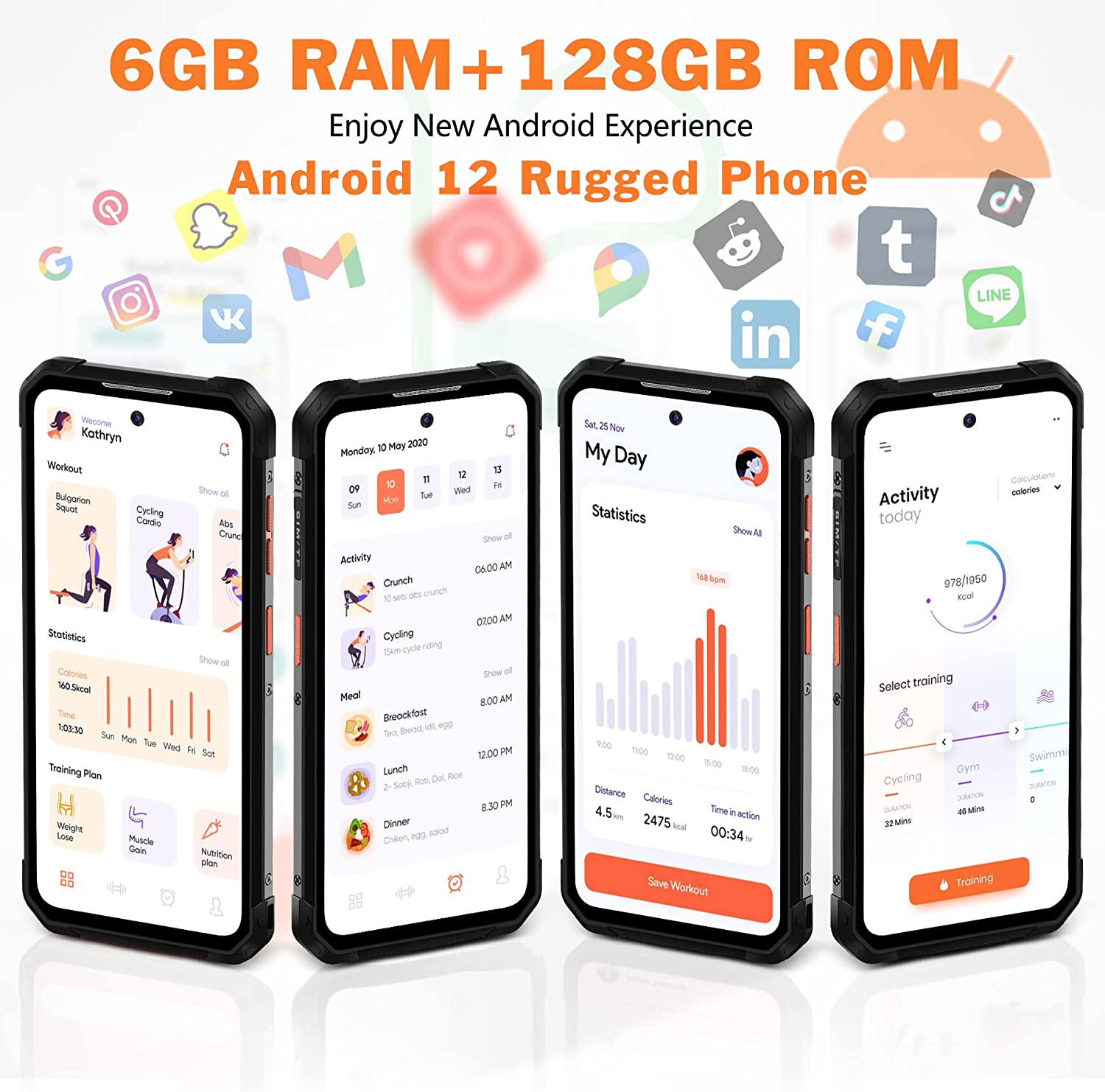 F150 Air 1 Pro Outdoor Smartphone, 6.5" FHD+, 6GB + 128GB Outdoor Handy