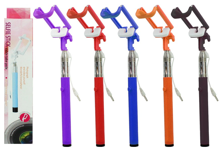 Selfiestick 6 fach sortiert mit Teleskopstange und Auslöser - ca 108 cm