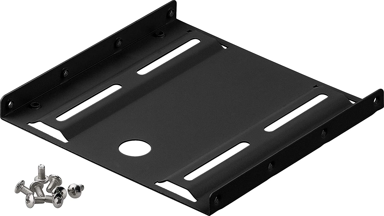 2,5" Festplatten-Einbaurahmen auf 3,5" - 1-fach geeignet für den Einbau einer 2,5" Festplatte in einen 3,5" Gehäuseschacht, Schwarz | #Elektroniktrade.ch#