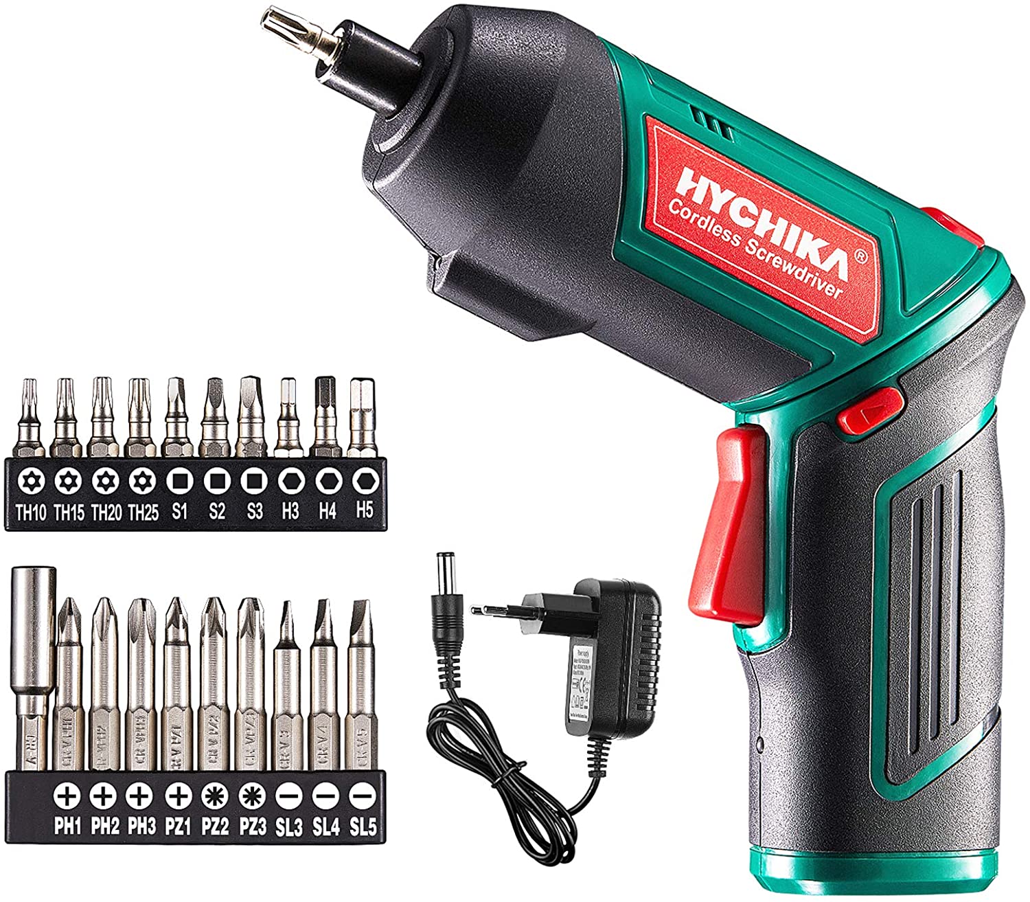 Akkuschrauber 2000mAh HYCHIKA 3,6V Li-Ion mit 20 Zubehörteilen