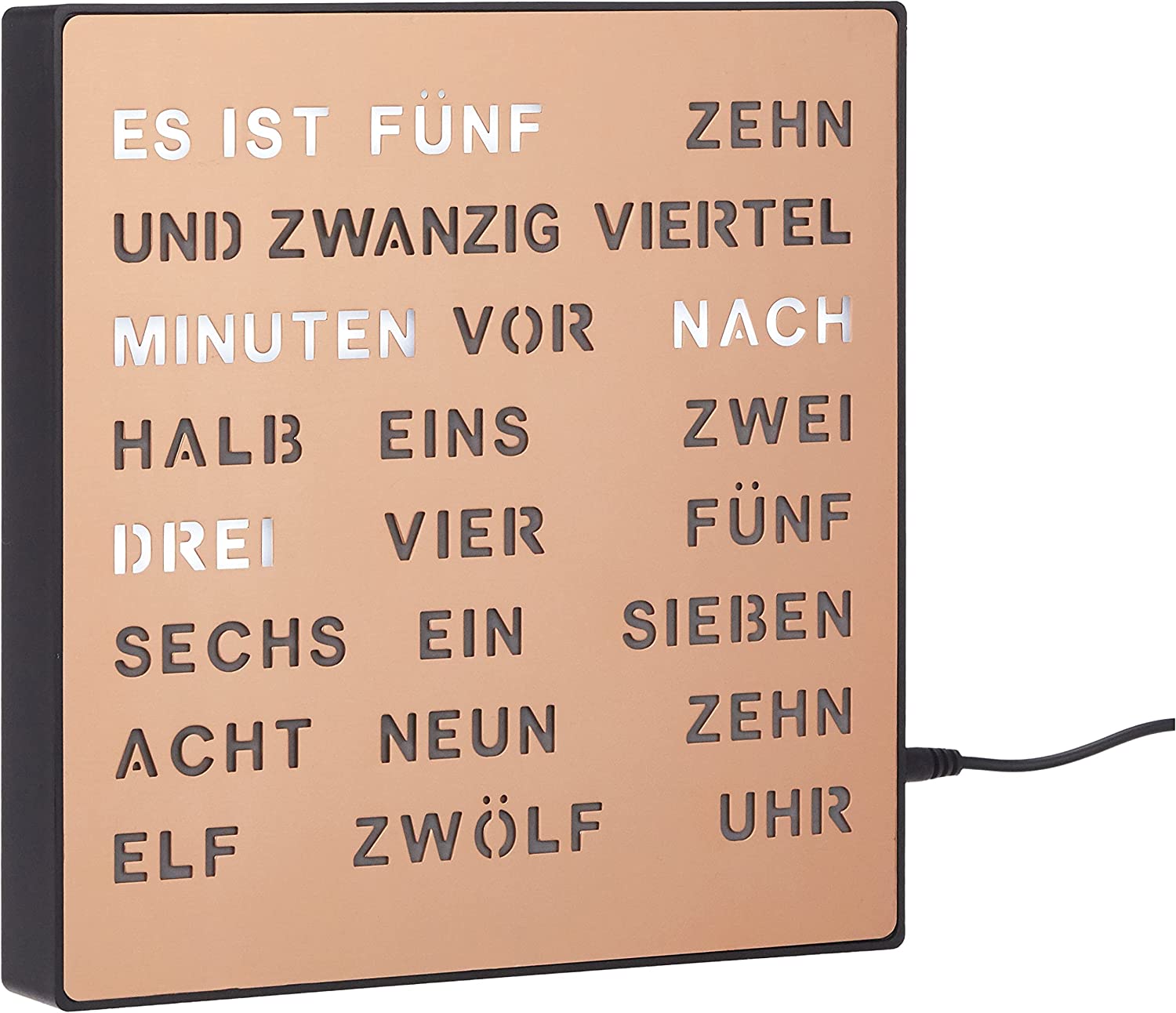 Bada Bing Edle LED Wortuhr in Deutsch