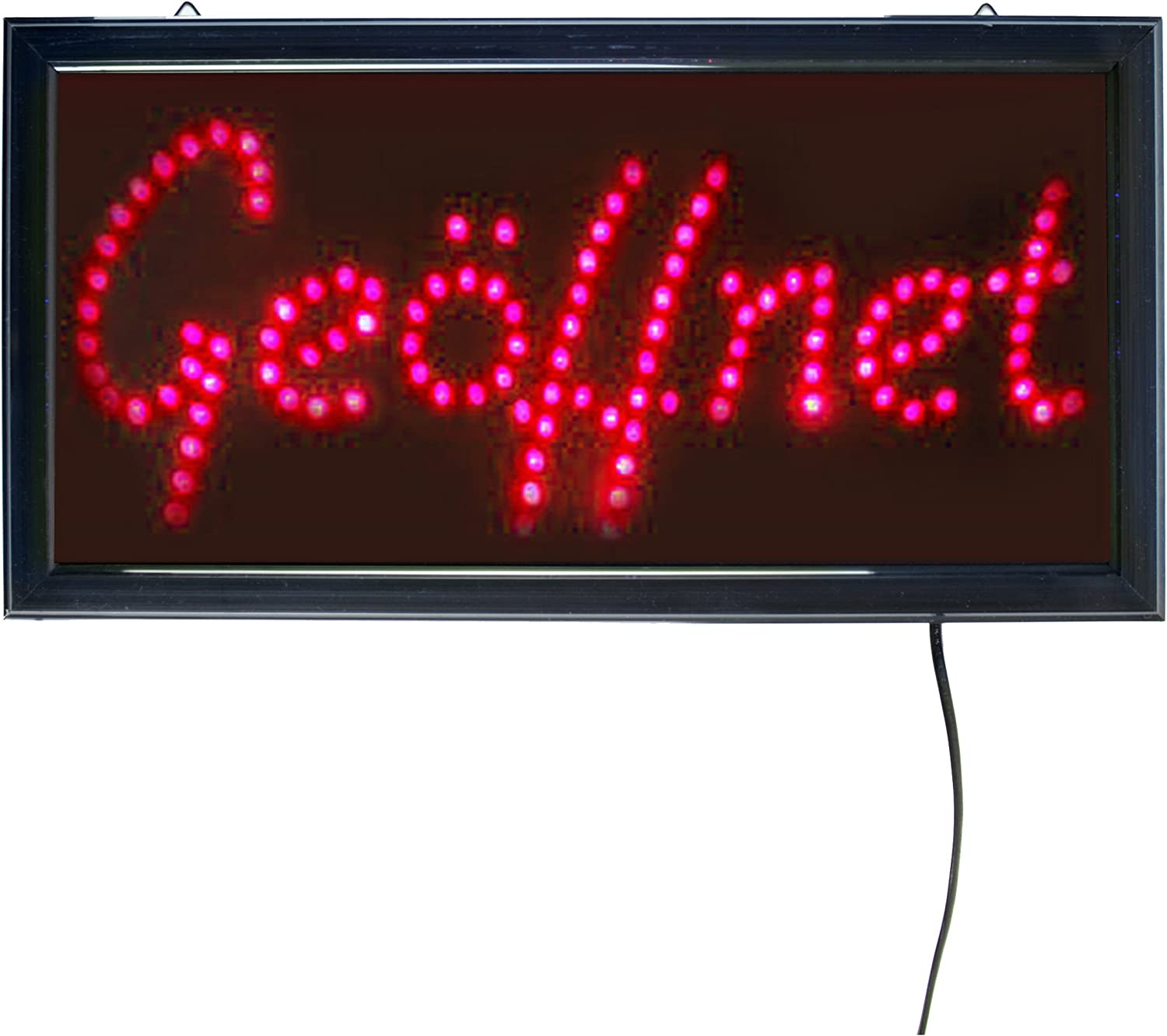 Werbeschild Led Schild Leuchtreklame Motiv Geöffnet Rot/Blau
