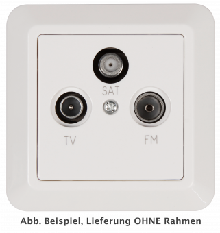 Antennendose McPower "Cup" für TV, Radio und Sat, UP, weiß