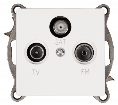 Antennendose McPower "Cup" für TV, Radio und Sat, UP, weiß