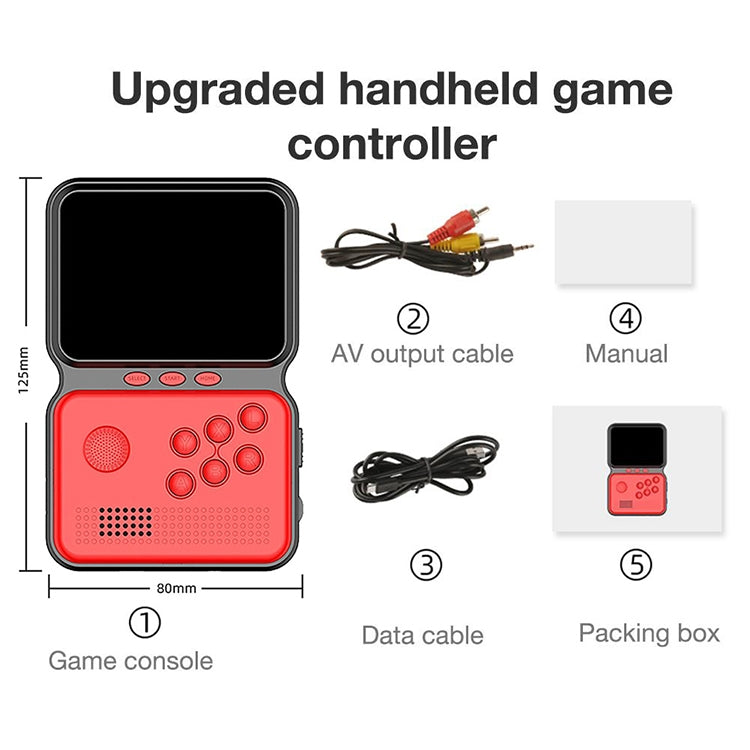 3.5-Zoll-16-Bit-Retro Classic Games Handspiel-Konsole Rot | #Elektroniktrade.ch#