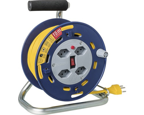 Kabelrolle blau/grau 4xT13 15 m