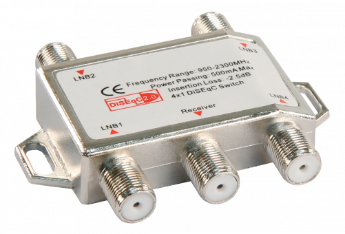 DiSEqC Positionsumschalter 4/1 4x Single LNB auf 1 Teilnehmer, A-E
