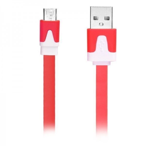 MicroUSB Ladekabel 2 Meter in Rot | #Elektroniktrade.ch#