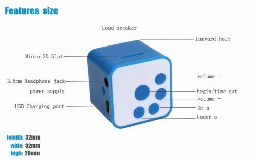 Mini Speaker & MP3 Player inkl. MicroSD Slot | #Elektroniktrade.ch#