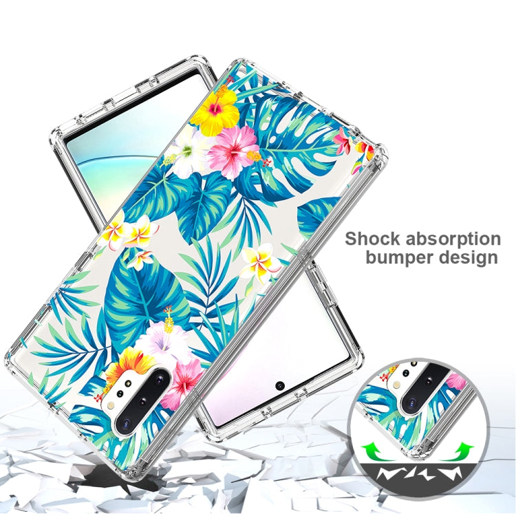 Für Samsung Galaxy Note 10 plus 2 in 1 hohe transparente lackierte stoßfeste PC + TPU-Schutzhülle (Bananenblatt)