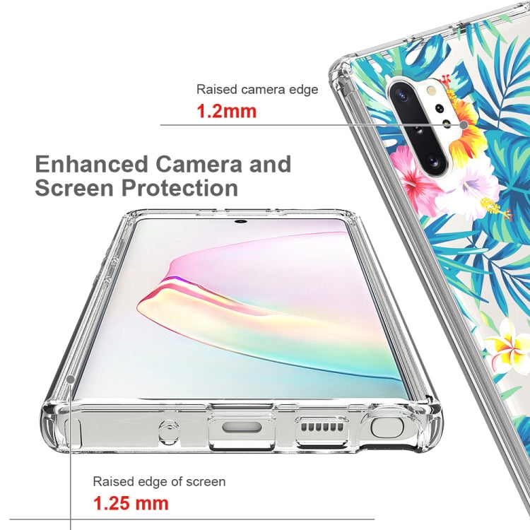 Für Samsung Galaxy Note 10 plus 2 in 1 hohe transparente lackierte stoßfeste PC + TPU-Schutzhülle (Bananenblatt)