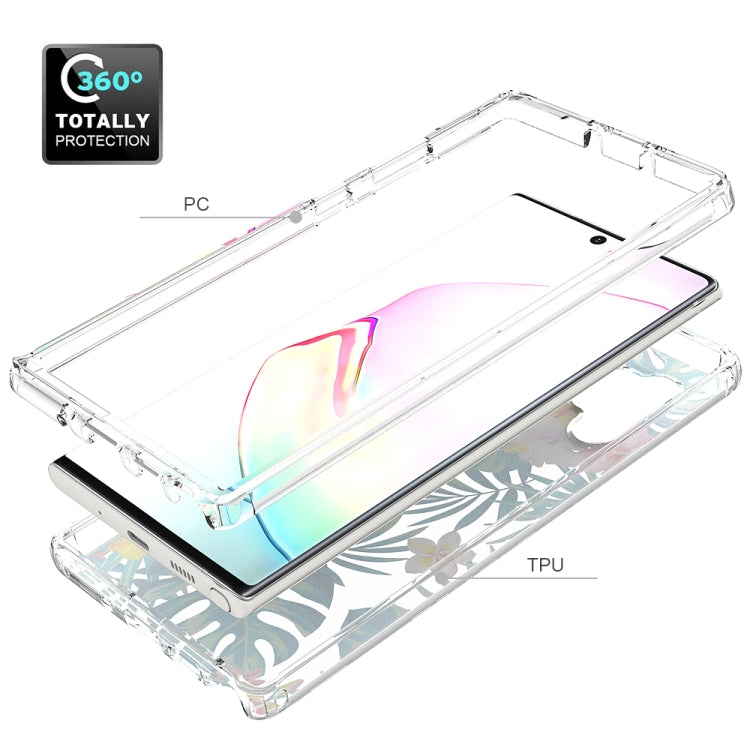 Für Samsung Galaxy Note 10 plus 2 in 1 hohe transparente lackierte stoßfeste PC + TPU-Schutzhülle (Bananenblatt)