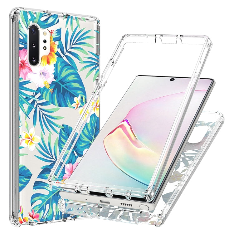 Für Samsung Galaxy Note 10 plus 2 in 1 hohe transparente lackierte stoßfeste PC + TPU-Schutzhülle (Bananenblatt)