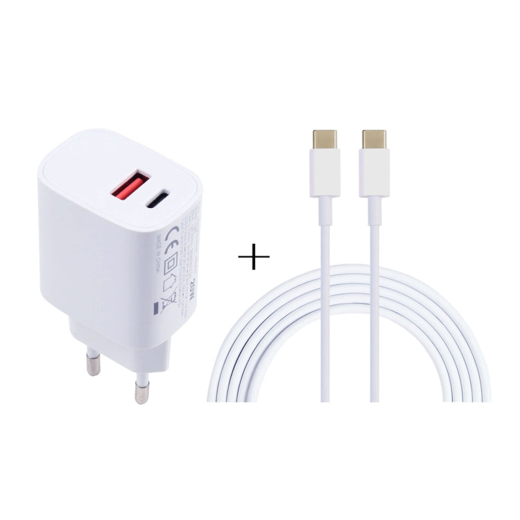 20W USB-C / Typ-C + USB-Anschlüsse-Ladegerät mit 100 Watt-Typ-C bis Typ-C-Fast-Ladekabel 2M | #Elektroniktrade.ch#
