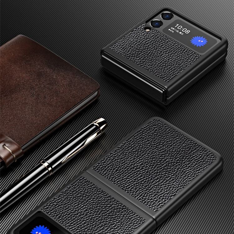 Für Samsung Galaxy Z Flip3 5G Litschi-Textur All Inclusive Stoßfest Schutzhülle (grün)