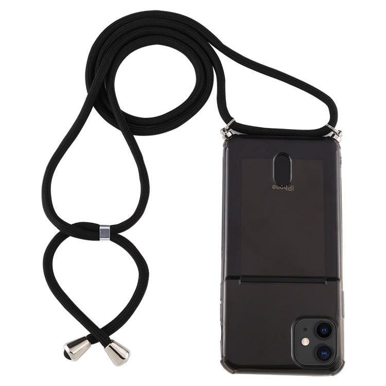 iPhone 11 Transparente TPU-Schutzhülle mit Lanyard & Kartensteckplatz (schwarz) | #Elektroniktrade.ch#
