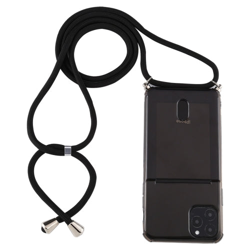 iPhone 12/12 Pro Transparente TPU-Schutzhülle mit Lanyard & Kartensteckplatz (schwarz) | #Elektroniktrade.ch#