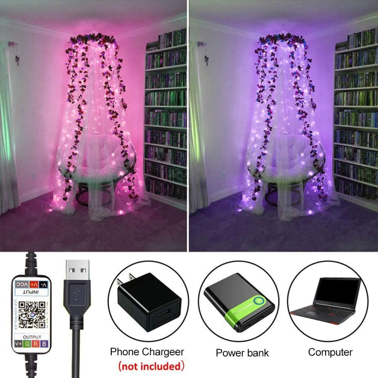 RGB USB LED Kupferdraht Lichterkette mit Bluetooth 20M