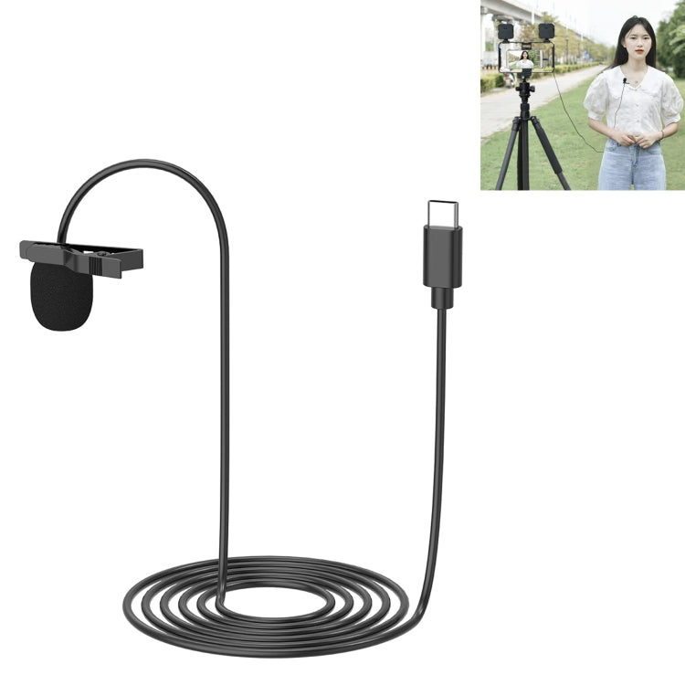 MY2-C Typ-C-Schnittstelle Live-Übertragung Interview Mobiltelefon Einzelclip Lavalier-Mikrofon, Länge: 1,5 m | #Elektroniktrade.ch#