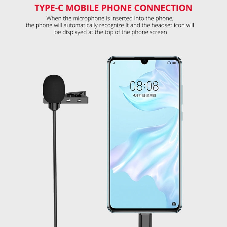 MY2-C Typ-C-Schnittstelle Live-Übertragung Interview Mobiltelefon Einzelclip Lavalier-Mikrofon, Länge: 1,5 m | #Elektroniktrade.ch#