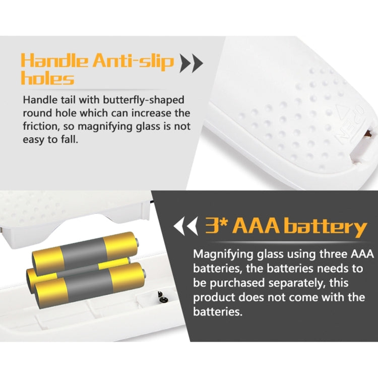 JAKEMY JM-Z19 Tragbare optische 8-fache Lupe mit LED-Licht