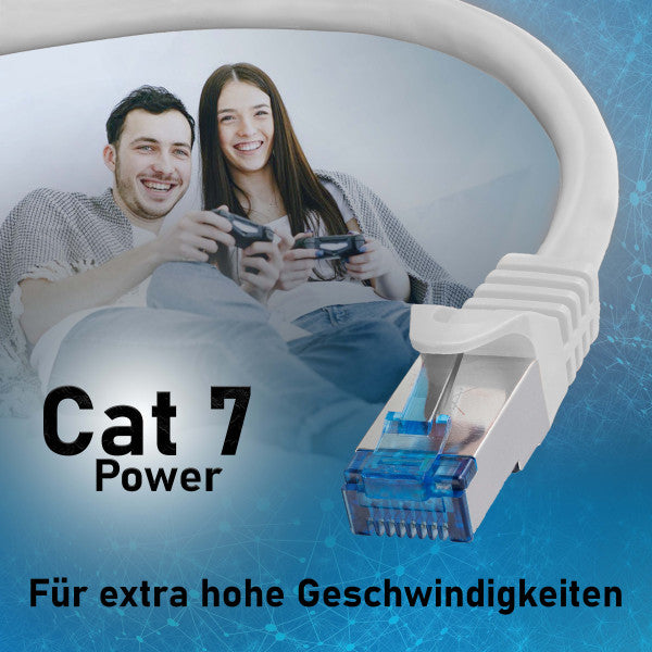 BIGtec CAT7 Patchkabel weiß Netzwerkkabel 1m/3m/7.5m/10m