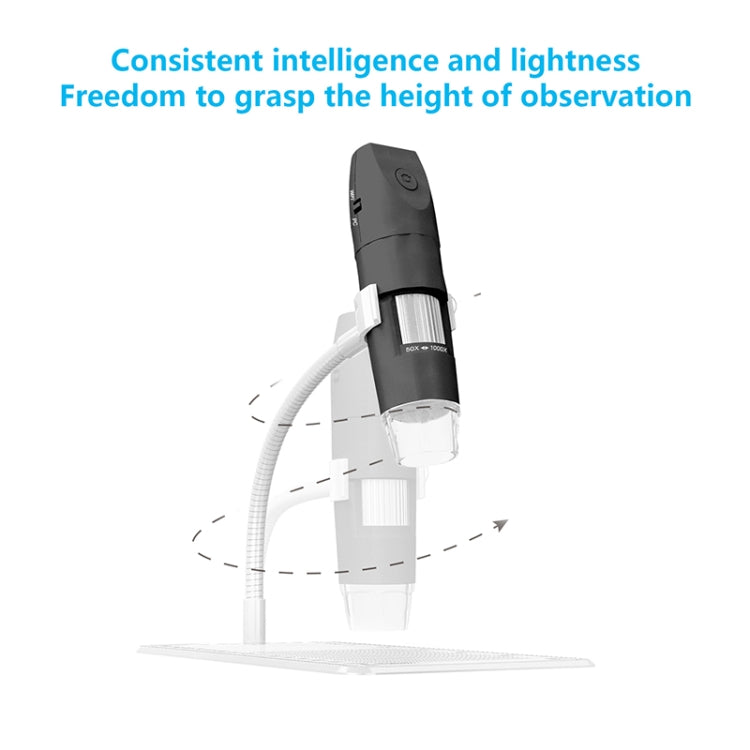 50-1000X Einstellbares Smart Wifi USB Digitalmikroskop (schwarz)