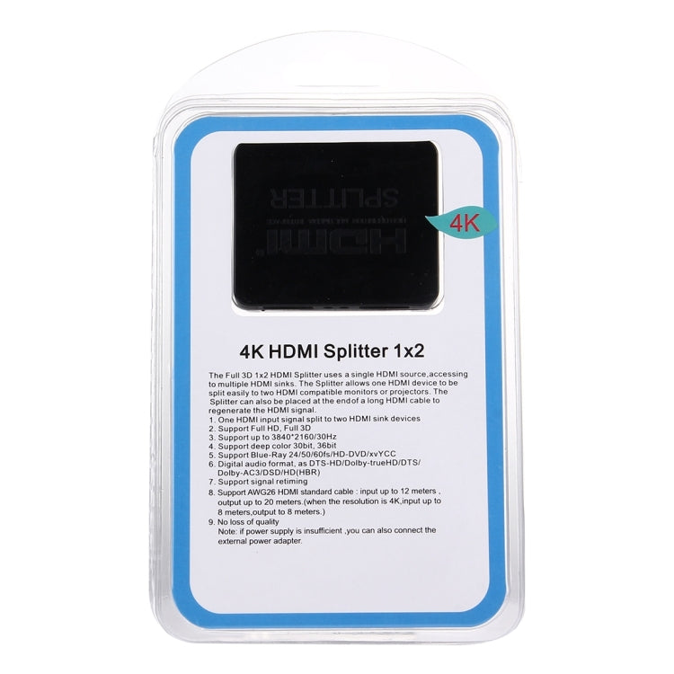 4K HDMI Splitter Full HD 1080p Video HDMI Switch Switcher 1x2 Split Out Verstärker Dual Display für HDTV DVD PS3 Xbox (Schwarz) | #Elektroniktrade.ch#