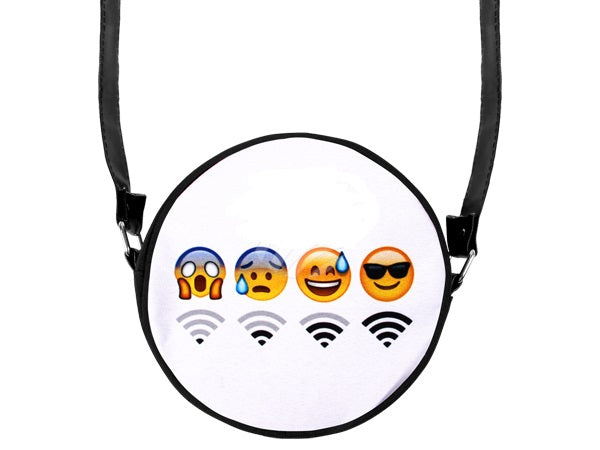 RUNDE MOTIV-HANDTASCHE "WIFI EMOJIS" | #Elektroniktrade.ch#