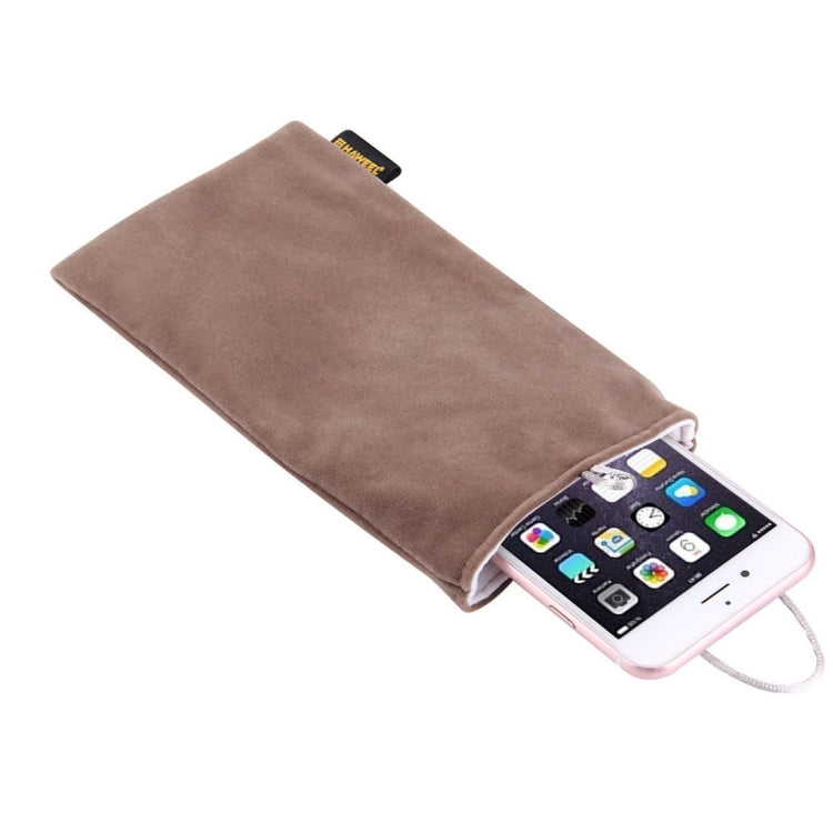HAWEEL Soft Flannel Pouch Bag mit Pearl Button für bis zu 5,5 Zoll Bildschirmtelefon, Größe: 18,5 cm x 9 cm (grau) | #Elektroniktrade.ch#