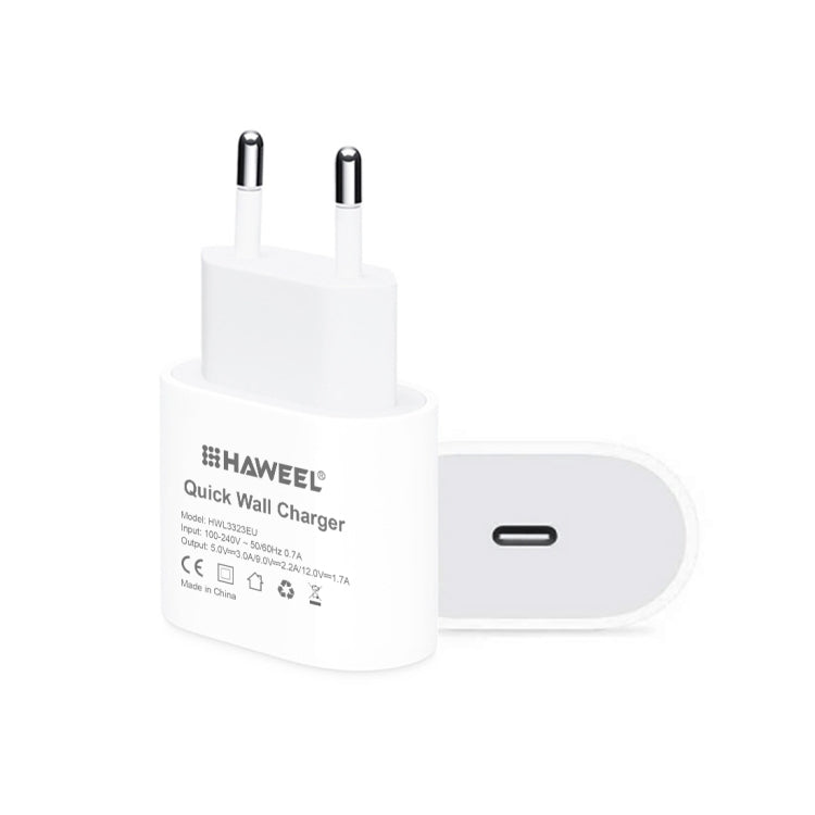 HAWEEL PD 20W Single USB-C / Typ-C-Schnittstelle QC-Reise-Ladegerät