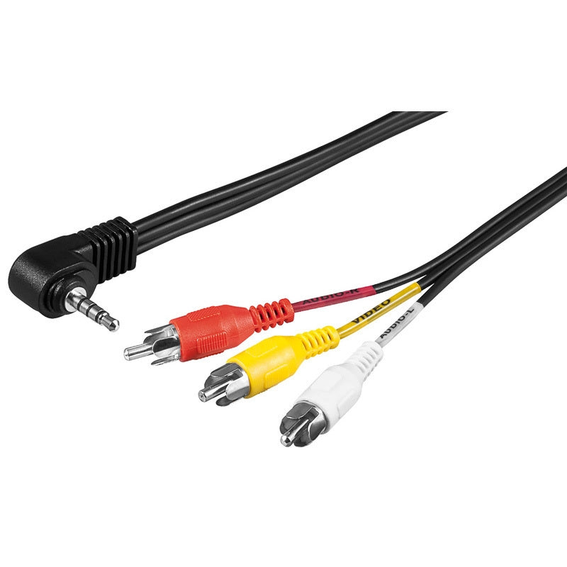 Audio-Video-Kabel mit 4 poligem Winkel Klinkenstecker 1,5 m | #Elektroniktrade.ch#