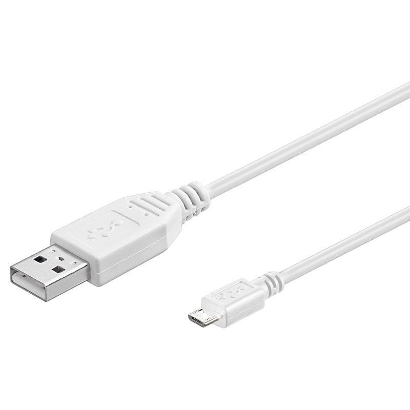 USB 2.0 Hi-Speed Kabel A Stecker – Micro B Stecker weiß 3,00 m