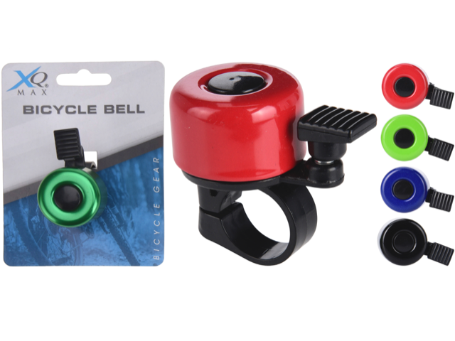 Mini Fahrradklingel auf Blisterkarteca. 2,5 cm rund, in 4 verschiedenen Farben