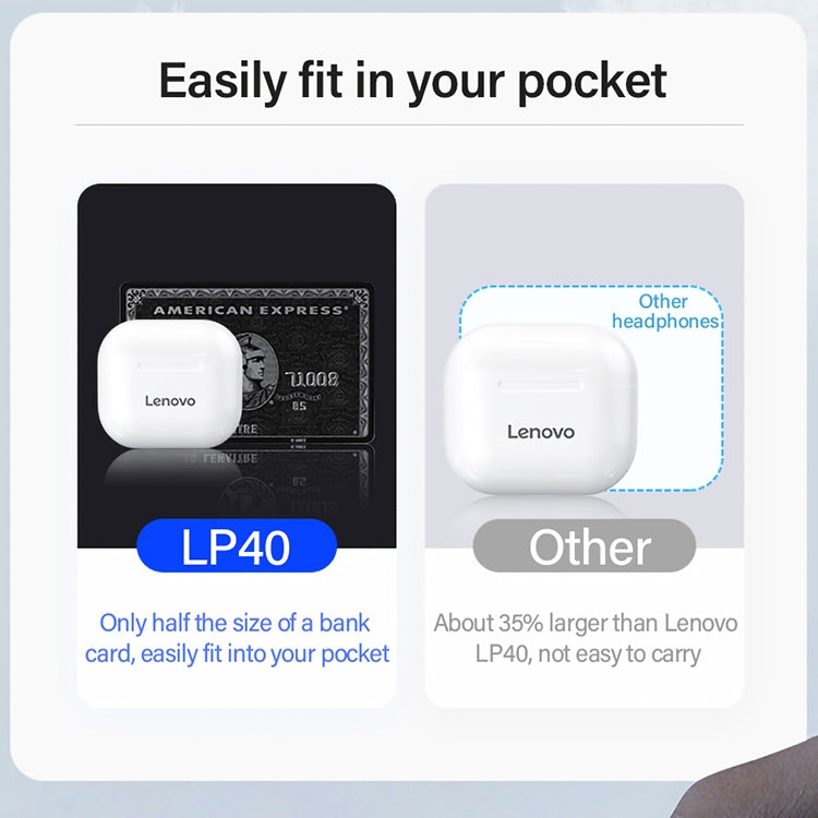 Lenovo LivePods LP40 TWS IPX4 Wasserdichter Bluetooth-Kopfhörer mit Ladebox