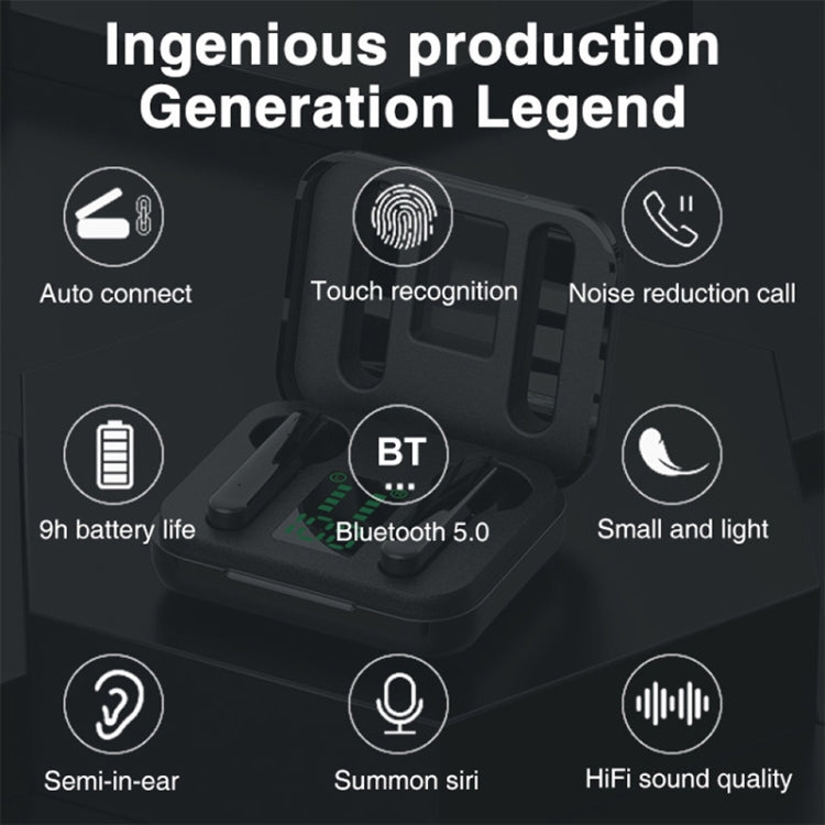 L12 Bluetooth 5.0 TWS Touch Digitalanzeige Drahtloser Bluetooth-Kopfhörer mit Ladebox (weiß) | #Elektroniktrade.ch#