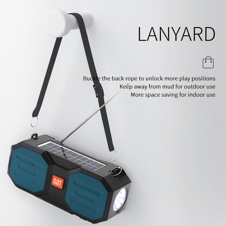 Outdoor Solar Bluetooth Lautsprecher mit FM / Taschenlampe / TF-Kartensteckplatz (Schwarz Blau)