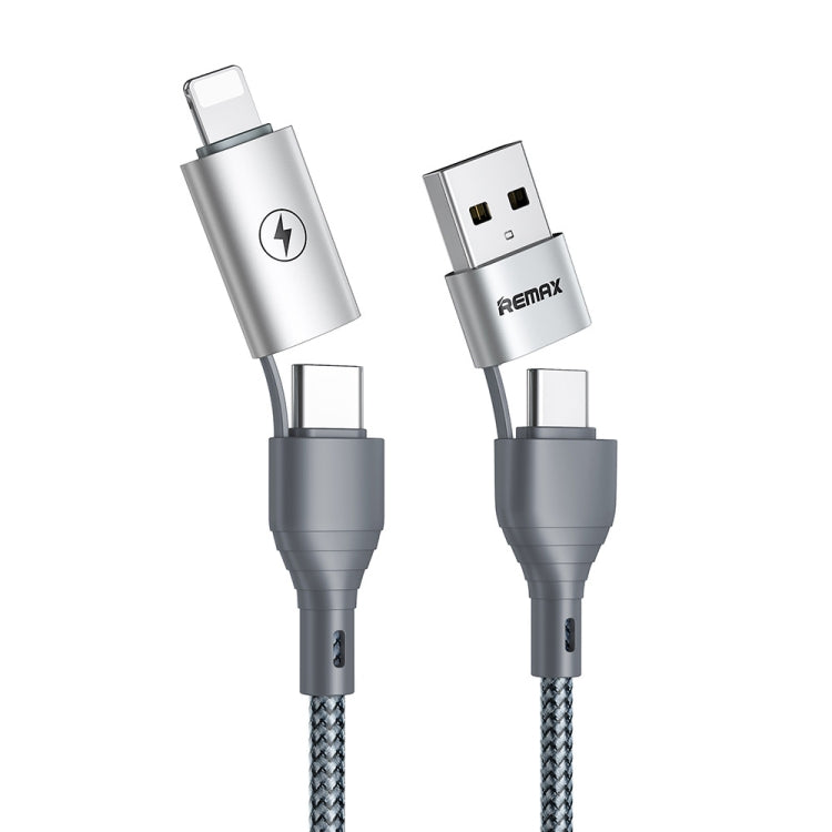1,2 m 2,4 A 4-in-1-USB-zu-USB-C / Typ-Cx2 + 8-poliges Schnellladedatenkabel