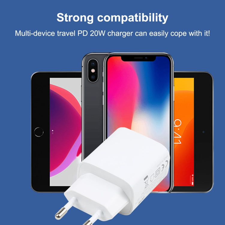 T087 20W USB-C / Typ-C + USB Fast Lading Travel Ladegerät