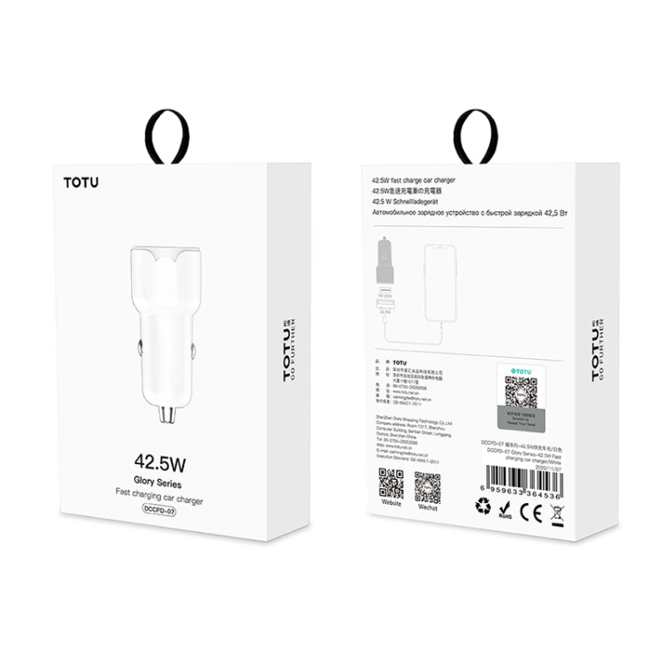 PD + QC3.0 42,5 W Autoladegerät Schnellladegerät Smart Car Charger (Schwarz)