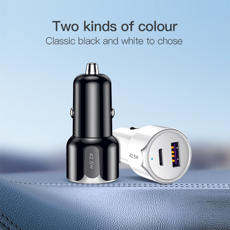 PD + QC3.0 42,5 W Autoladegerät Schnellladegerät Smart Car Charger (Schwarz)